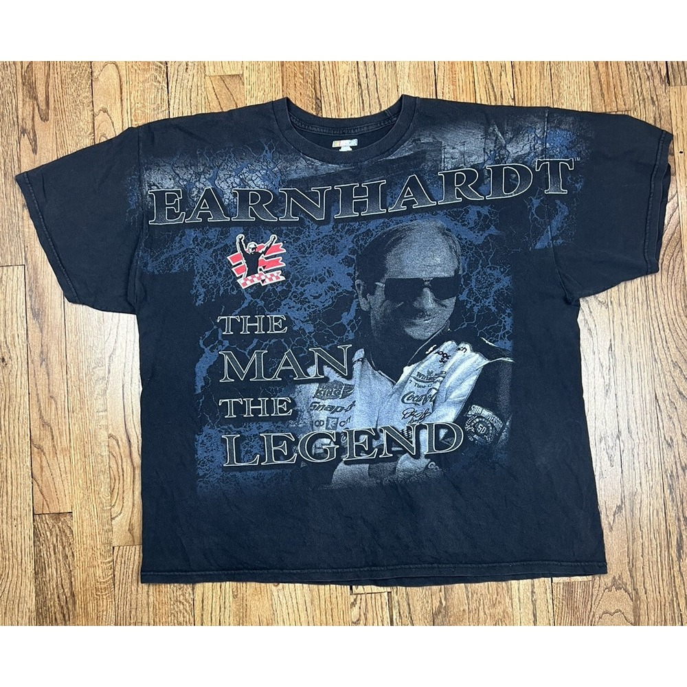 Vintage 00s Dale Earnhardt The Intimidator NASCAR AOP Double Sided  Shirt Sz 2XL
